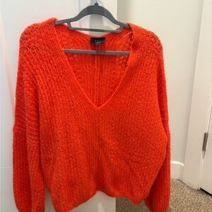 Vici Bright Orange V-Neck Sweater